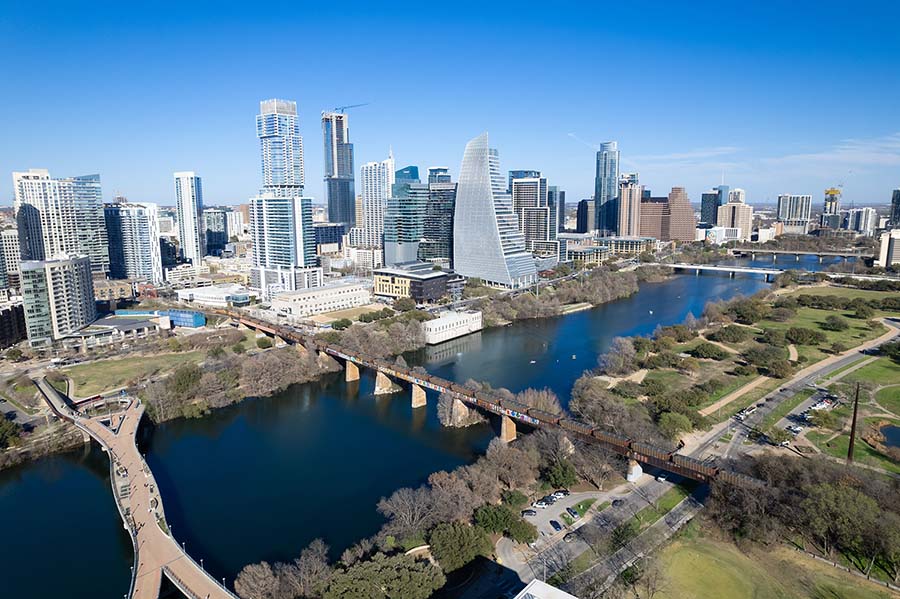 Aerial view of Austin, Texas